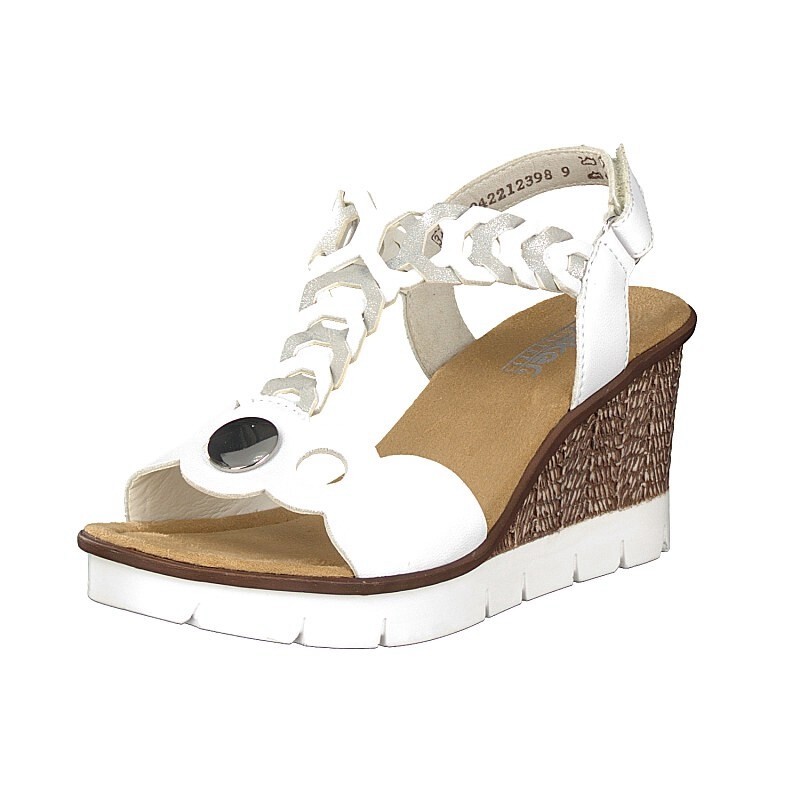 Sandalias Cunha Rieker 655H4-80 Para Mulher - Branco